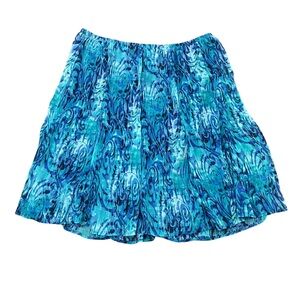 DressBarn Sheer Lined Skirt - Knee Length Flowy Blue